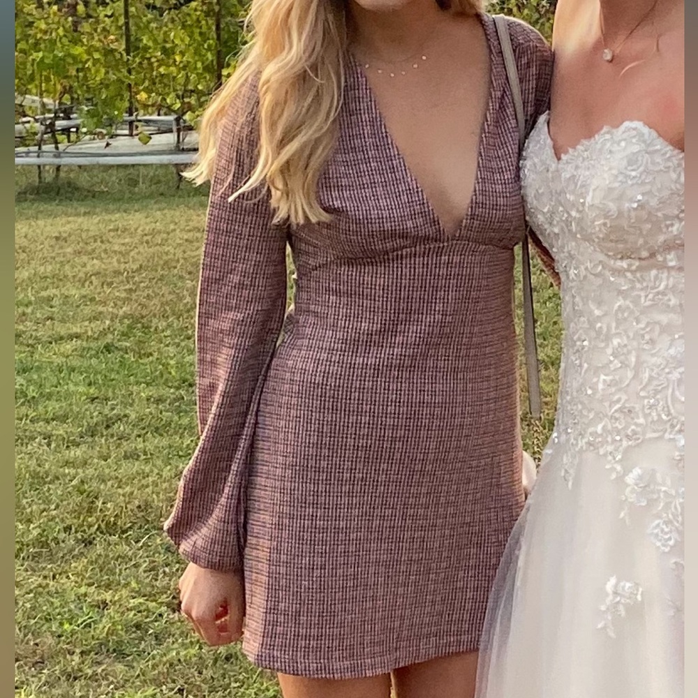 Selin Mini Dress, Free People - Gingham / Houndstooth, pink/black/plaid